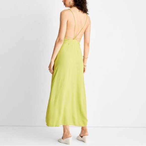Future Collective™ with Alani Noelle Strappy Cutout Midi Slip Dress - Lime - Picture 2 of 4